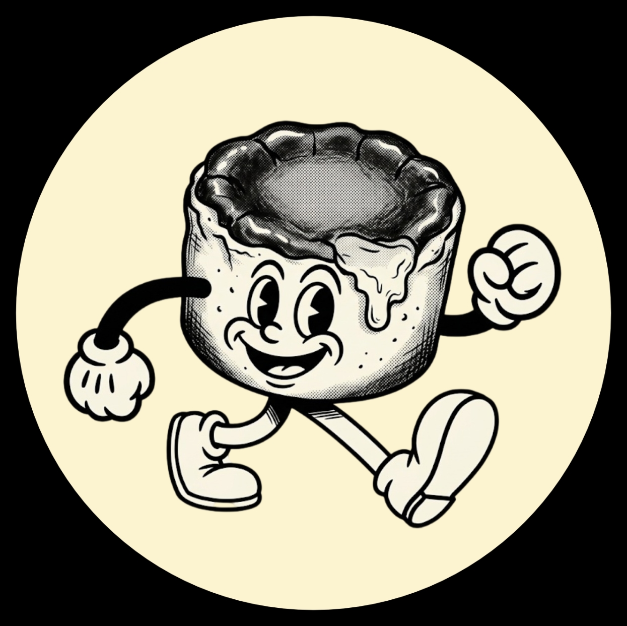 Quesito, la mascota de QUESAR, caminando con una sonrisa